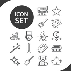 Simple set of wizard related lineal icons.