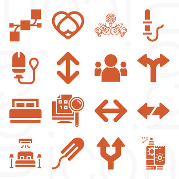 16 pack of dual  filled web icons set