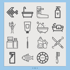 Simple set of swim related lineal icons.