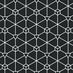 Fototapeta premium Hexagon art deco pattern background.