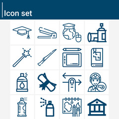 Simple set of colleges related lineal icons.