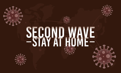 covid19 second wave lettering campaign with particles