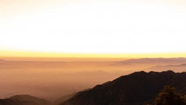 Los Angeles Mt Wilson Towards Santa Monica Mountains Sunset Time Lapse