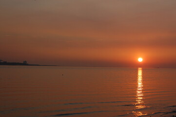 sunset in Tamsui District, Taiwan.