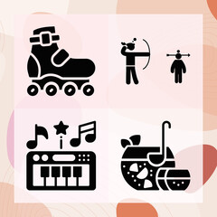 Simple set of coagulation related filled icons