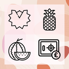 Simple set of partnership related lineal icons