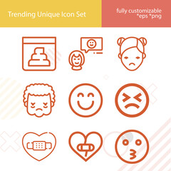 Simple set of distress related lineal icons.