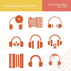 Simple set of tory related filled icons. © Nana