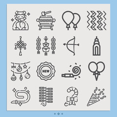 Simple set of oct related lineal icons.