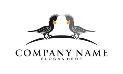 Two old brother bird logo vector