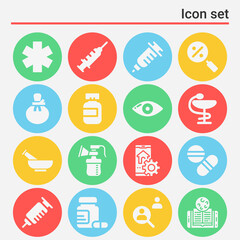 16 pack of cure  filled web icons set
