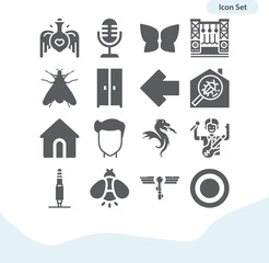 Simple set of stage related filled icons.
