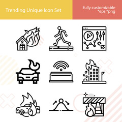 Simple set of natural event related lineal icons.