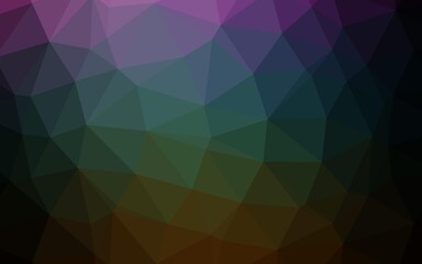 Dark Multicolor, Rainbow vector polygon abstract backdrop.
