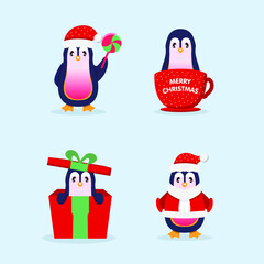 Penguin christmas set