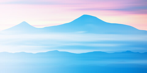 Fantasy on the theme of the mountain landscape. Mount Ararat at sunrise. Vector illustration, EPS10