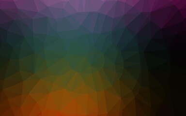 Dark Multicolor, Rainbow vector polygonal background.