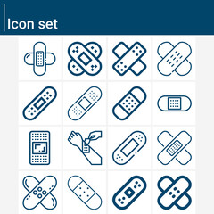 Simple set of adhesive tape related lineal icons.
