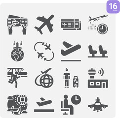 Simple set of carriers related filled icons.