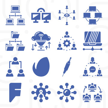 16 pack of connections  filled web icons set