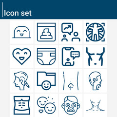 Simple set of anymore related lineal icons.