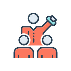 Color illustration icon for persuade