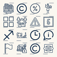Simple set of imaginary related lineal icons.