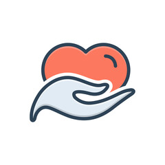 Color illustration icon for philanthropy