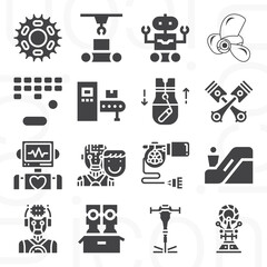 16 pack of technicians  filled web icons set