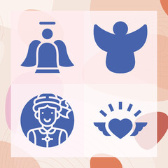 Obraz premium Simple set of holy man related filled icons