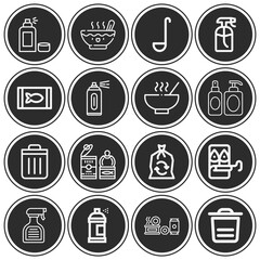 16 pack of cans  lineal web icons set