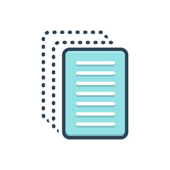 Color illustration icon for paperless