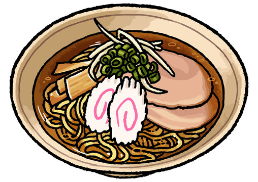 recommend clip art: 【手描き食べ物イラスト】醤油ラーメンのイラスト