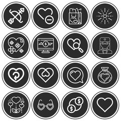 16 pack of transplant  lineal web icons set