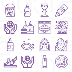 16 pack of universal  lineal web icons set