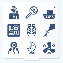 Simple set of 9 icons related to reproduction