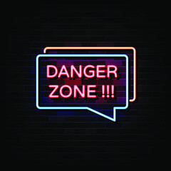 Danger Zone neon signs design template 