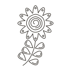 beautiful sunflower garden line style icon