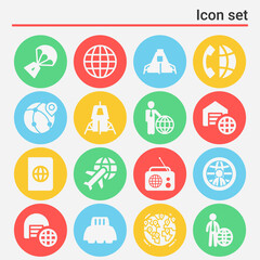 16 pack of socialist economy  filled web icons set