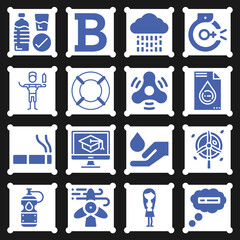 16 pack of stream  filled web icons set