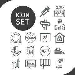 Simple set of prevention related lineal icons.