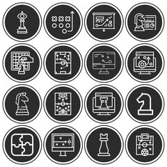 16 pack of military science  lineal web icons set