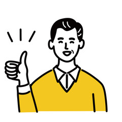 男性　シニア　ベクター ポップ　いいね