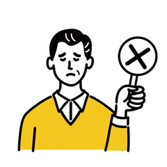 男性　シニア　ベクター　ポップ　バツ　○×