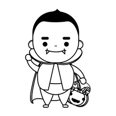 happy halloween cute kid disguise dracula character