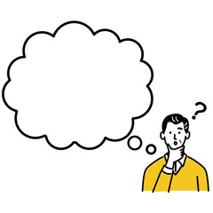 男性　シニア　ベクター　ポップ　考えている　はてな　空欄