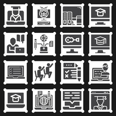 16 pack of generalization  filled web icons set