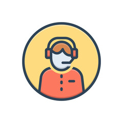 Color illustration icon for customer service