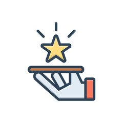 Color illustration icon for premium service