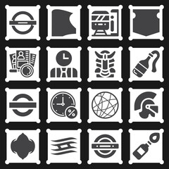 16 pack of irregular  filled web icons set